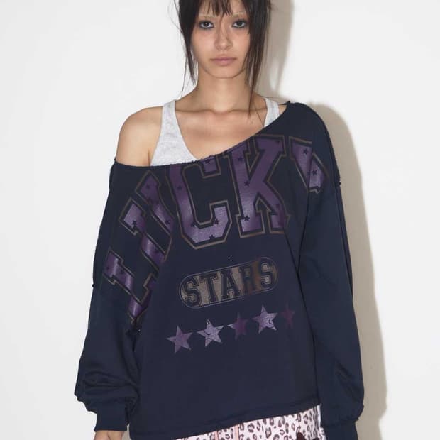 익스파이어드걸 럭키스타 스웻셔츠 네이비