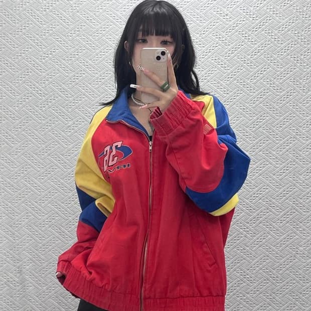 빈티지 희귀 펑크 키치 스키틀즈 모터사이클 레이싱 자켓 L C11137