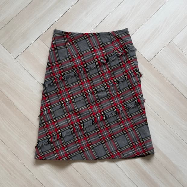 [HARTFORD] Wool 90% Check Skirt