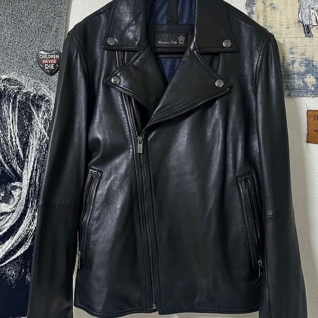 Massimo Dutti(마시모두띠) 올블랙 램스킨 레더자켓