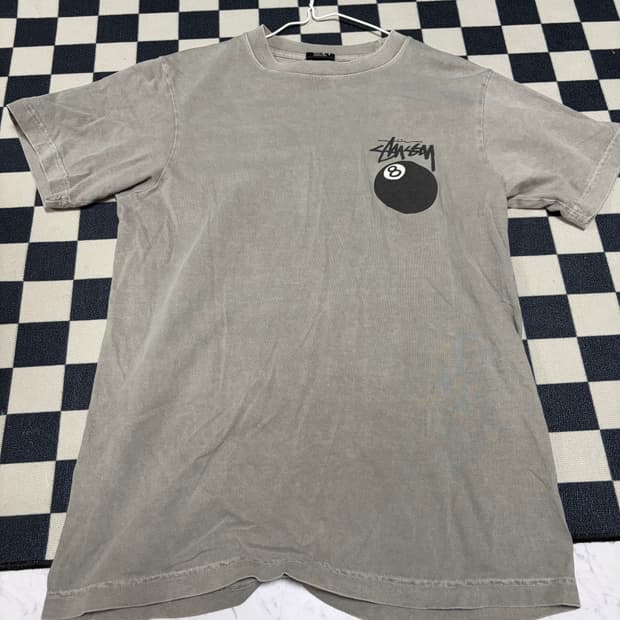 스투시 8볼 에잇볼 반팔 티셔츠 그레이 s