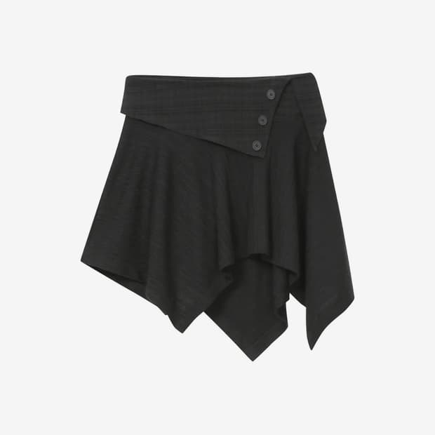 미세키서울 언발란스 미니스커트 블랙