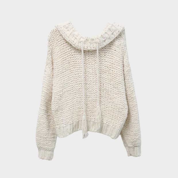 FREE PEOPLE 후드 하이넥 니트 63048