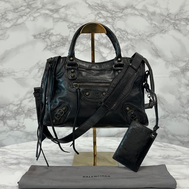 [정품] 발렌시아가 모터 시티백 블랙