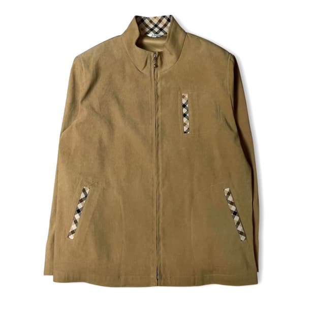 JPN 베이지 스웨이드 체크 포인트 자켓
