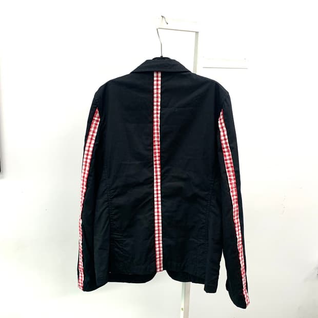 꼼데가르송블랙 깅엄테일러드자켓 s