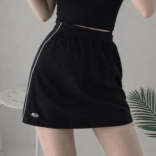 미스치프 테리 미니 스커트