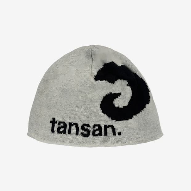 탄산마그네슘 자가드 혼 로고 비니 아이보리