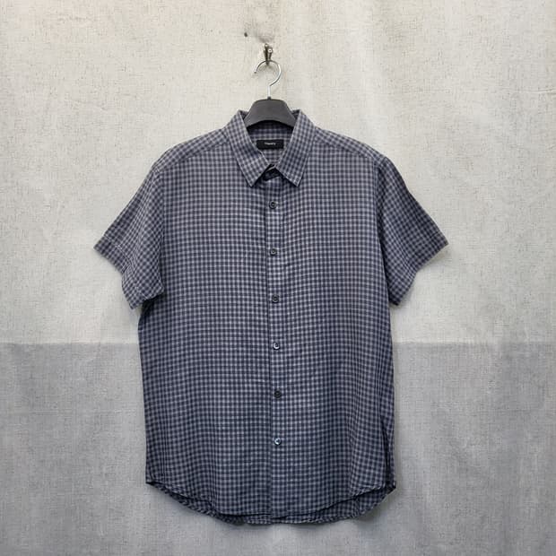 Theory 체크 반팔 셔츠