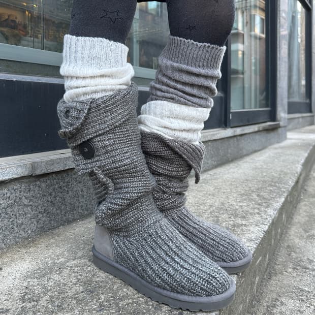 00s 그레이 니트 어그 카디 부츠