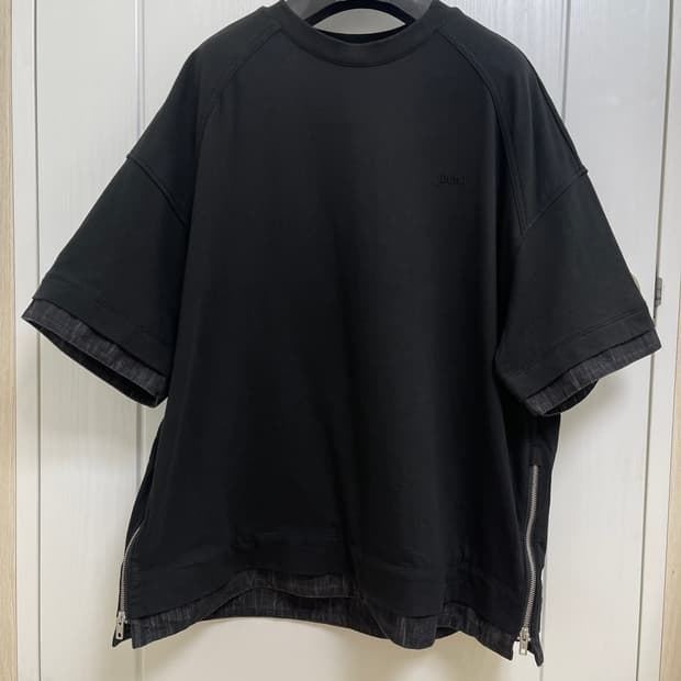 25ss준지 데님 배색 라이트 저지 오버핏