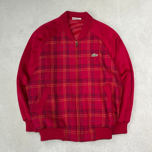 라코스테 체크 블루종자켓 s09647