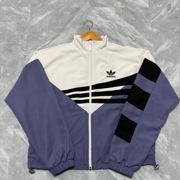 아디다스 배색 크롭 트랙탑 자켓
