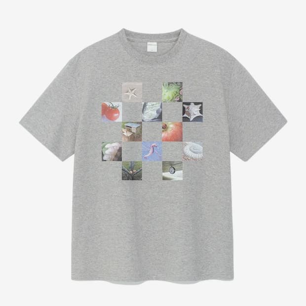 더콜디스트모먼트 TCM 체크보드 반팔 멜란지그레이 L size