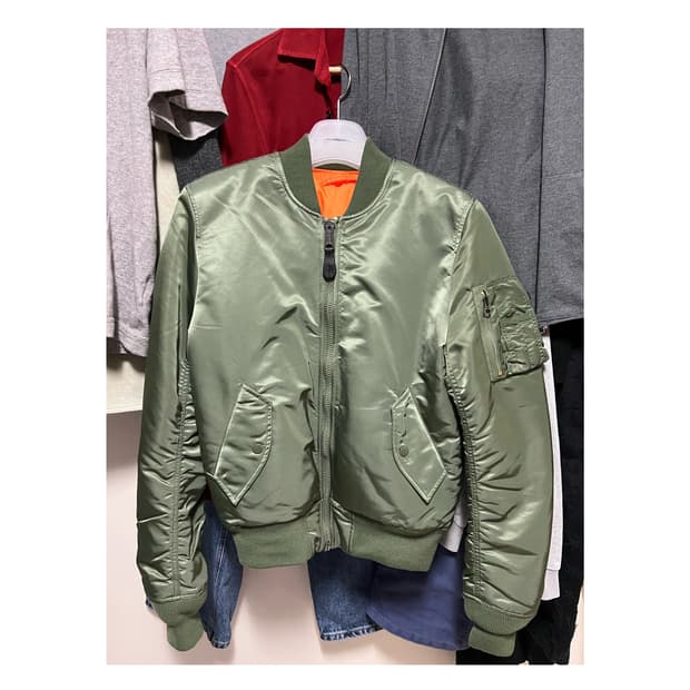 알파인더스트리 MA-1 올리브 슬림핏