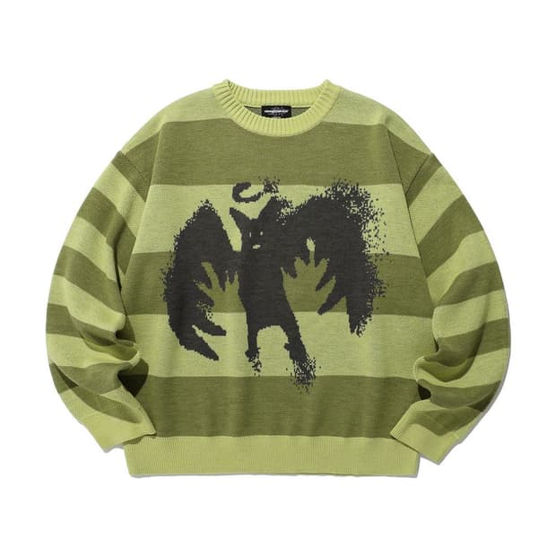나이스고스트클럽 BABY DEVIL STRIPE KNIT_YELLOW