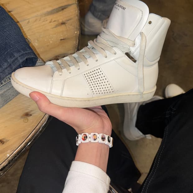 13AW 생로랑 스터드 하이탑 스니커즈