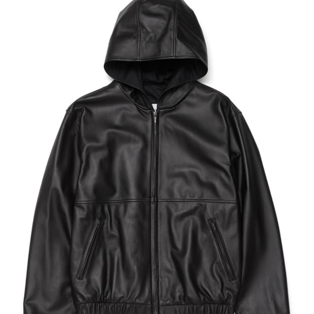 해칭룸 레더 후드 Lamb Nappa Black