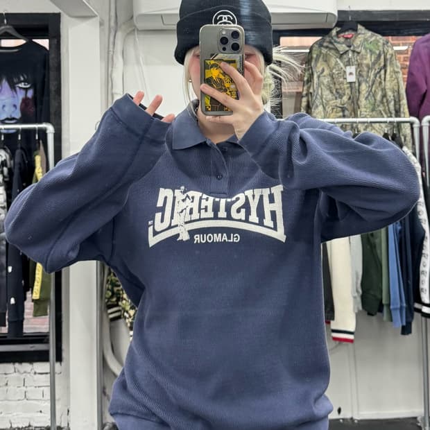 히스테릭 글래머 컴프레션 와플 롱슬리브