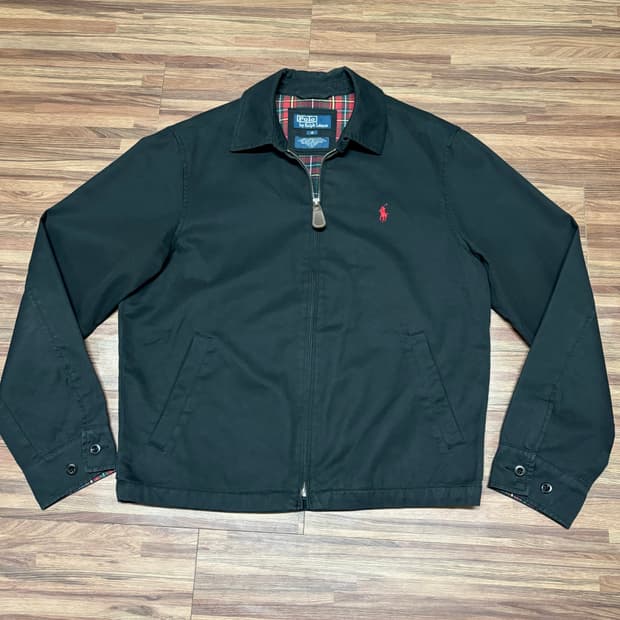 폴로 블랙 스윙탑 베이포트 헤링턴 해링턴 드리즐러 봄버 블루종 자켓 s
