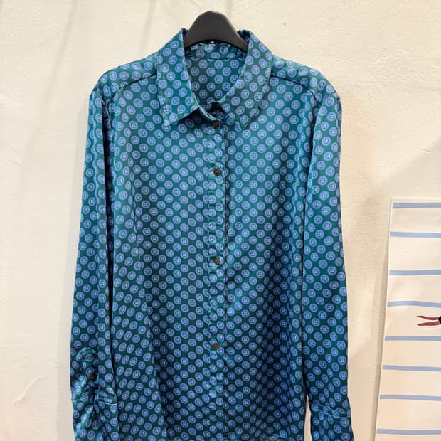 vintage 컬러패턴 블라우스