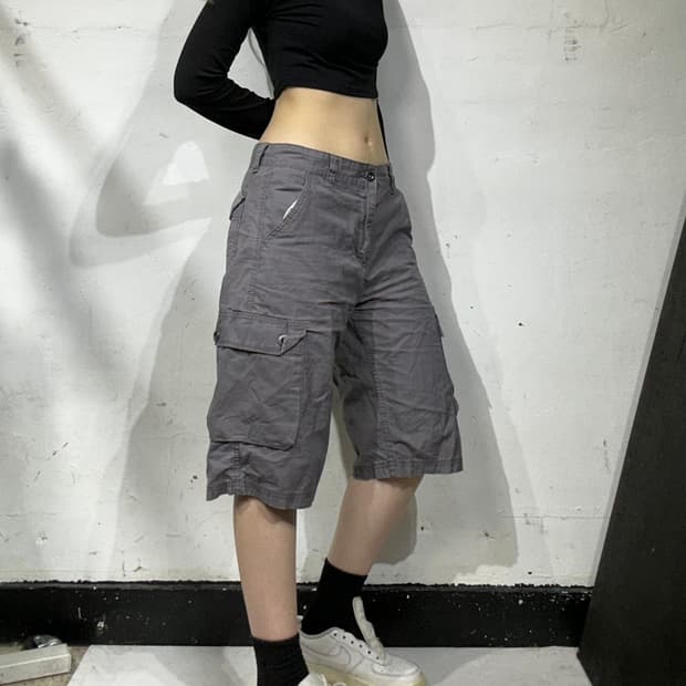 리바이스 워싱 그레이 버뮤다 반바지 카고 팬츠 