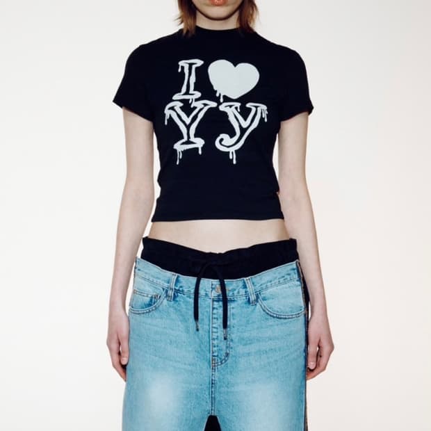 오픈와이와이 i love yy black 크롭탑