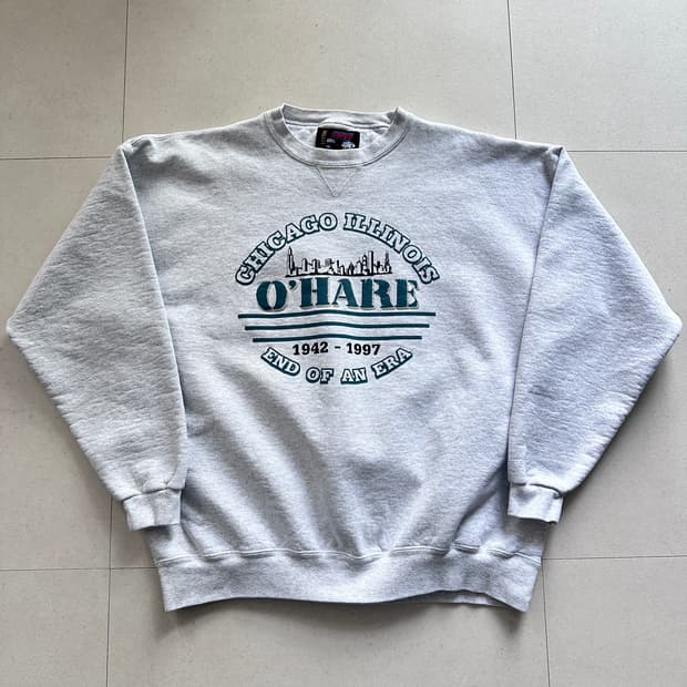 90s 빈티지 미국생산 소피 시카고 오헤어 맨투맨 XXL