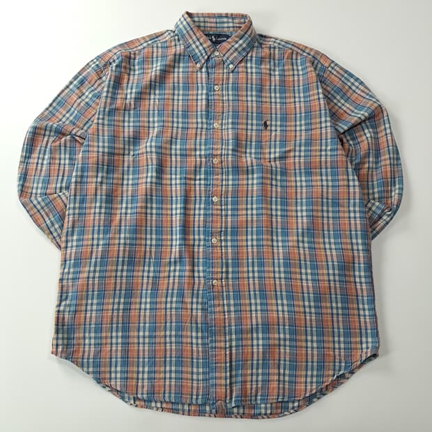 CK370 L 폴로 90s 블레어 마드라스체크 셔츠 남방