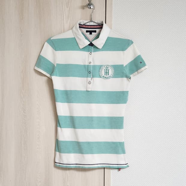 타미힐피거 스트라이프 반팔 카라티