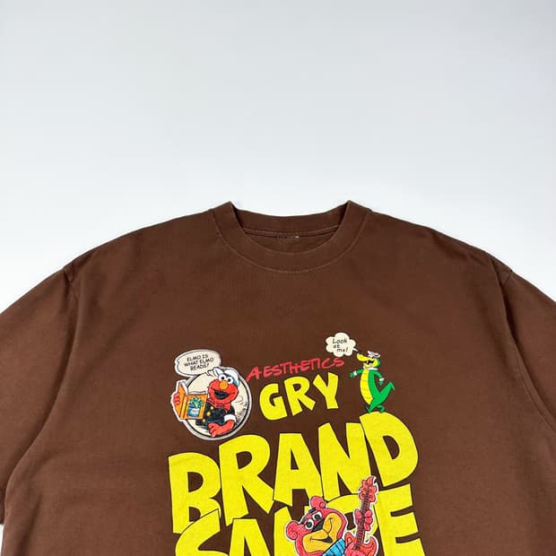 VTG 빈티지 세서미스트리트 엘모 브라운 반팔티 (L)
