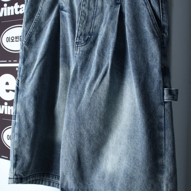 (XL-2XL) 디미트리블랙 반바지 팬츠 버뮤다 데님 청-P10495