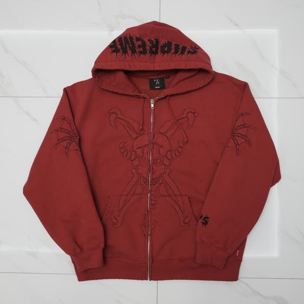 [XL] 슈프림 요지 야마모토 집업 후드 레드