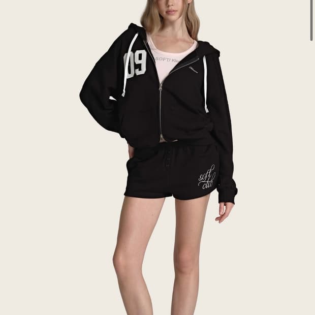 클리시어 넘버링 09 후드집업 블랙 기모 새상품