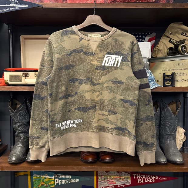 아비렉스 40주년 FORTY 컨투어라인 카모 코튼스웻셔츠 N1239