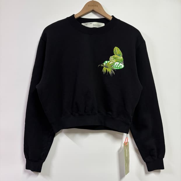 [S] 오프화이트 레이싱 크롭 맨투맨