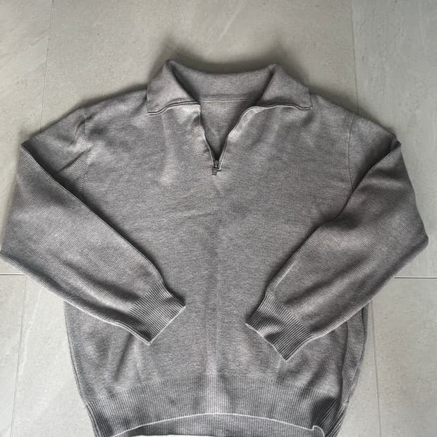 카라니트집업 회색