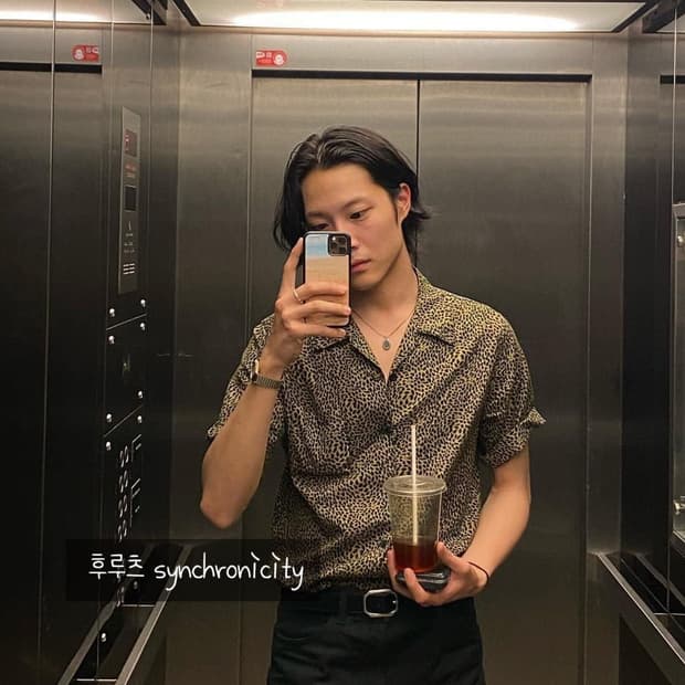 생로랑 레오파드 패턴 하와이안 셔츠