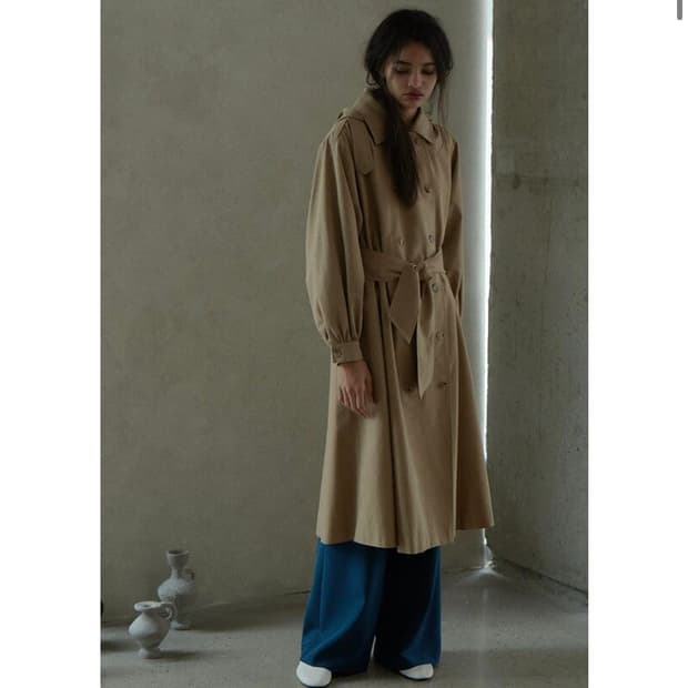 Akro 셔링 후그 트렌치 카멜