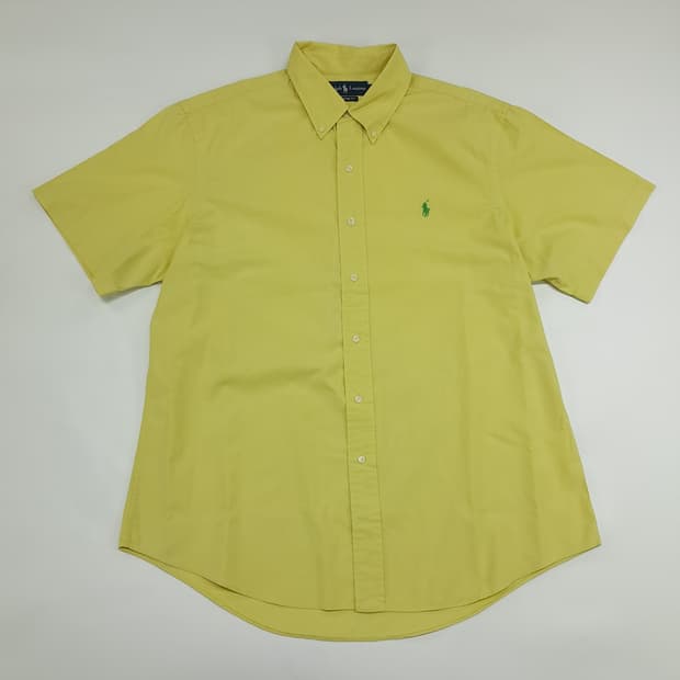 Co483 XL 폴로 랄프로렌 옐로우 반팔 셔츠 남방