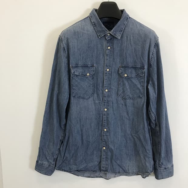 자라 레귤러핏 웨스턴 데님셔츠 [XL]