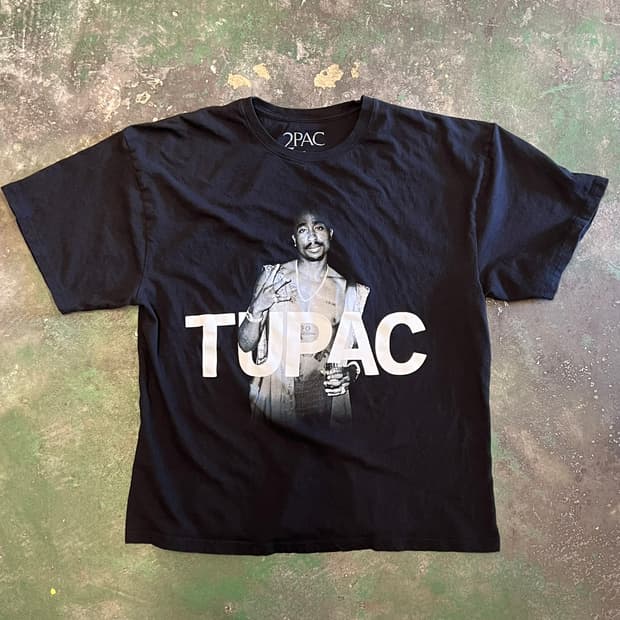 [XL] 투팍 2PAC 공식 머천 그래픽 티셔츠