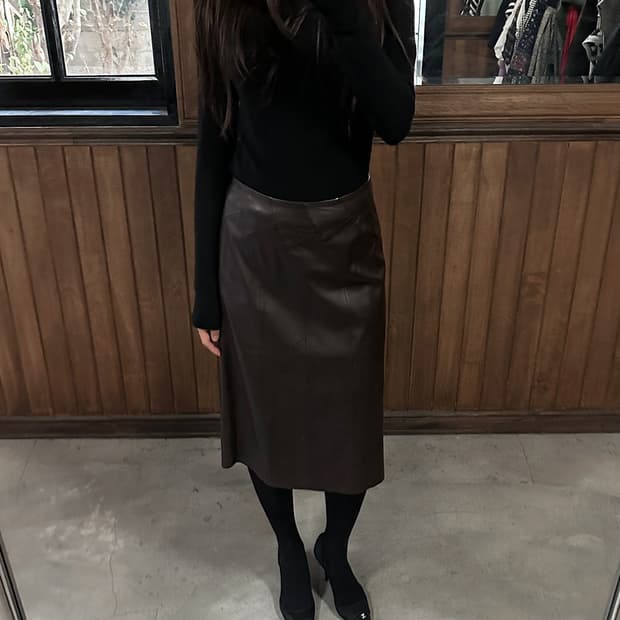 LOEWE lether midi skirt