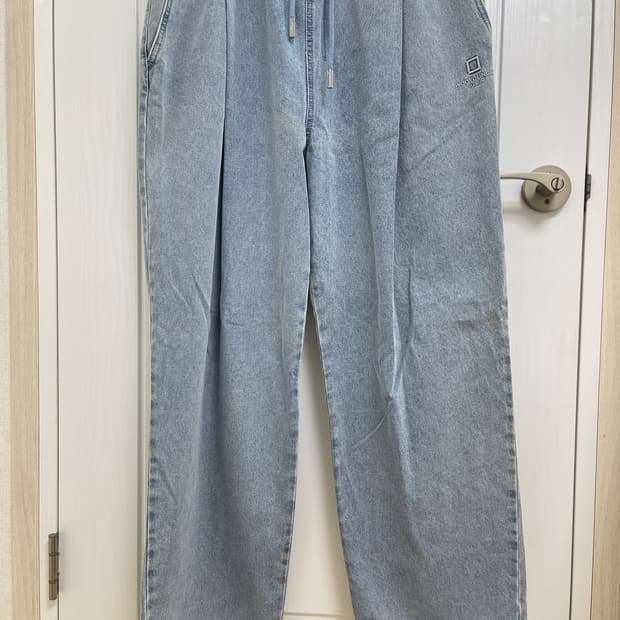 [거의 새것] 우영미 블루 와이드 밴딩 데님 팬츠 50사이즈