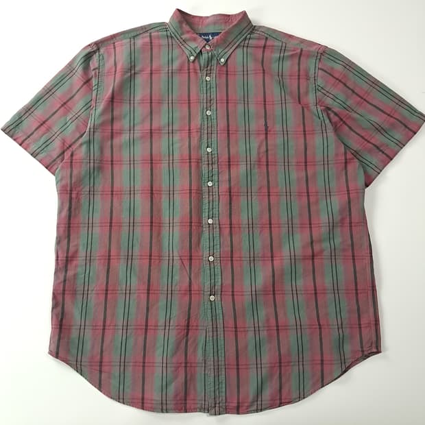 CJ975 2XLT 폴로 빅사이즈 90s 빈티지 마드라스 체크 셔츠 남