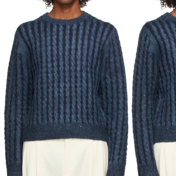 Acne Studios 아크네스튜디오 케이블 니트 스웨터 미드블루 M 