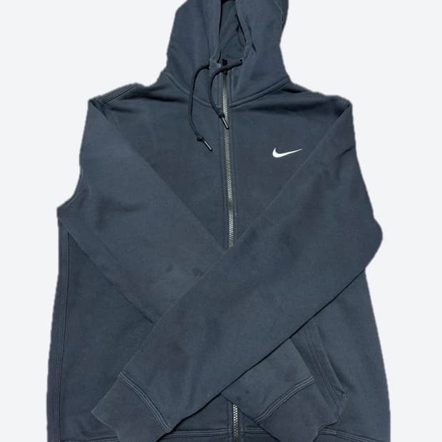 나이키 기모 후드집업 블랙 L