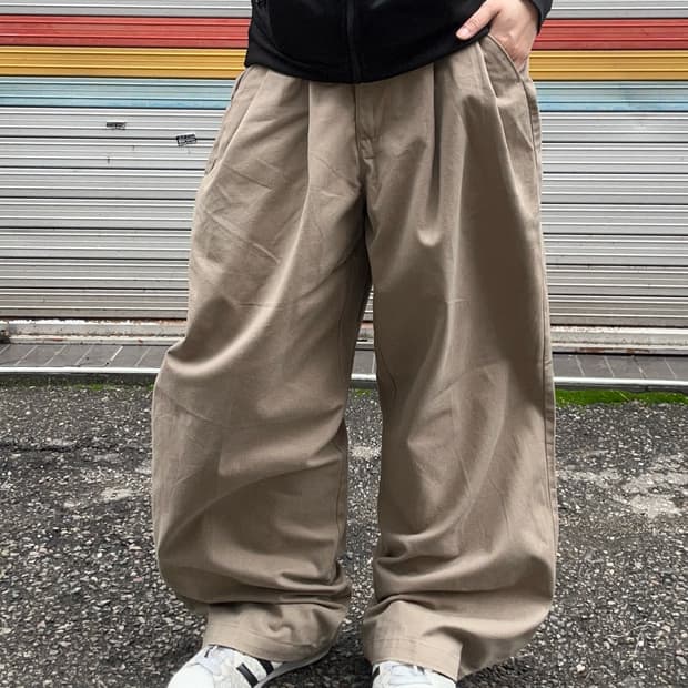 90s OLD NAVY 베이지 핀턱 치노 와이드팬츠