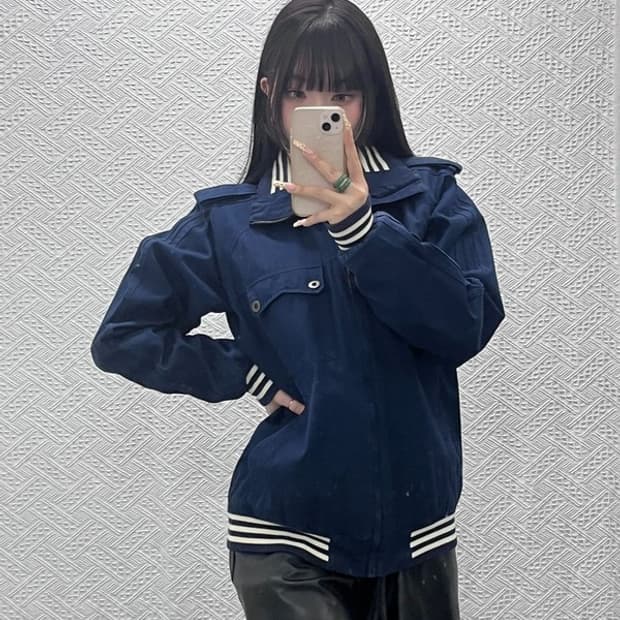 아디다스 흑탭 올드스쿨 레트로 프레피 블루종 자켓 105 C09788