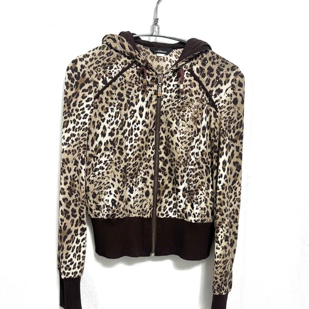Leopard hoodie zip up